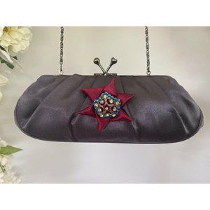 Vintage Gray Satin Evening Bag Jessica Mc Clintock‎
